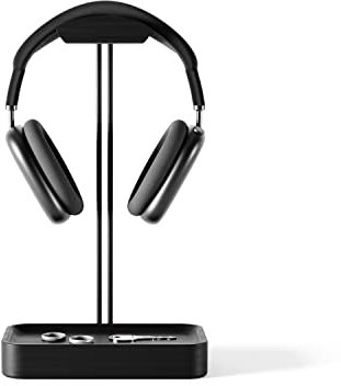 Raico Headphone Stand Premium Black Wood Gaming Headset Hanger Headphone Holder for Desk (Black Wood)