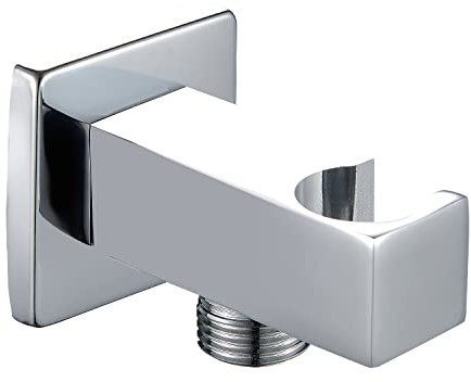 Sanixa Wandanschluss-Bogen chrom Dusche Anschluss für Brauseschlauch Schlauchanschluss 1/2 Zoll eckig Brause-Halterung Handbrause