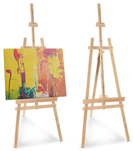 zonholz - Akademiestaffelei aus massivem Buchenholz. Hochwertige & klappbare Holzstaffelei für Leinwände bis 100cm. Für Kinder, Hobbyzeichner & professionelle Künstler geeignet. Größe 60cm x 160cm.