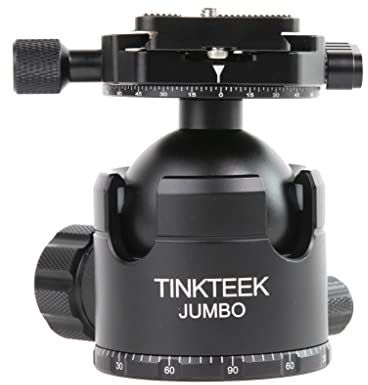 TINKTEEK Jumbo Panorama Kugelkopf Stativkopf 560g 10cm professioneller 360 Grad kompatibel mit Arca Swiss