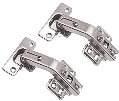 Fiacvrs 135 Degree Cabinet Hinges, 2 Pcs Kitchen Cupboard Hinges, Brushed Silver, Cold Rolled Steel, Soft Close Hinges