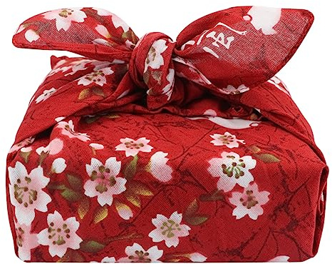 DOERDO Bento - Lonchera estilo japonés, bolsa de regalo para el hogar, picnic al aire libre, 50 x 50 cm, color rojo