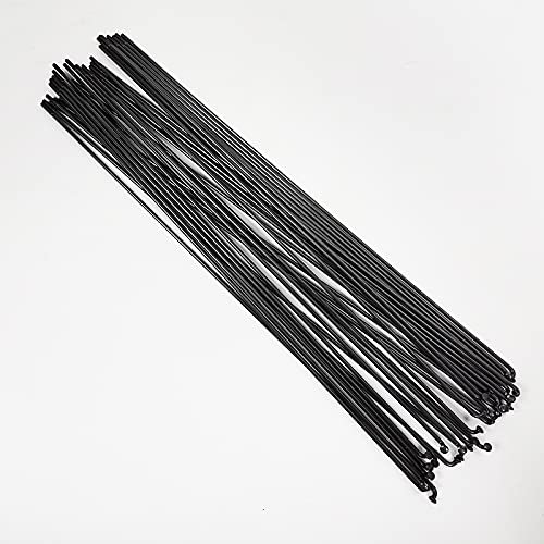 AMEEDA Fahrrad Speichen und Nippel Fahrrad-Speichen DT 2,0 Runde Spokes J-Bend/gerade Pull-Kopf Fahrrad-Speichen-Schwarz-Fahrrad Spokes mit Kupfer Cap Mit Speichen Nippel (Color : Straight 48 PCS)
