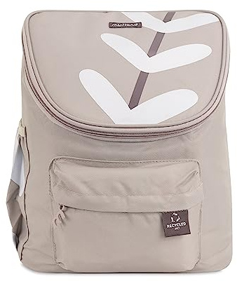 Miniland - Bolsa nevera fabricada en textil reciclado de grandes dimensiones apta para colgar en el carro del bebe (Ecothermibag Lunch Cream)