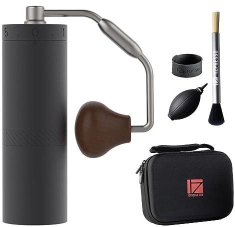 1Zpresso X-Ultra Manual Coffee Grinder-Midnight Black, Well-built Sturdy Metal Body, Assembly Stainless Steel Burr, Numerical External Setting, Magnet Catch Cup, Faster Grind Efficiency Portable Mil