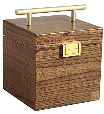 BODHIS Schmuckschatullen aus massivem Holz, Schmuckschatulle für Damen, Schmuckschrank, Ring, Halskette, Geschenk, Aufbewahrungsbox, Reise-Organizer mit Spiegel
