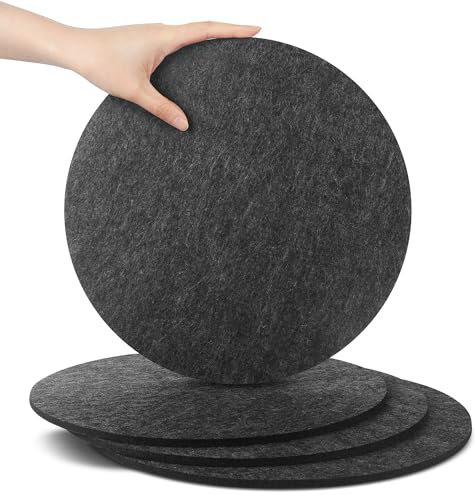SOSMAR Lot de 4 grands dessous de verre en feutre pour casseroles, verres, vases et bols – Protection de table en feutre robuste (rond Ø 30 cm / anthracite)