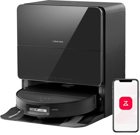 roborock Saros 10 Saugroboter mit Wischfunktion, 22.000 Pa Saugkraft, KI-Hindernisumgehung, 7,98 cm ultraflaches Design, Intelligente Schmutzerkennung, Schwarz