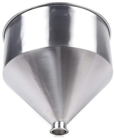 AZMANI Tolva de llenado de Pasta líquida de Acero Inoxidable 304 para Agua, Aceite, Crema, etc., Accesorios para máquina de llenado de Embudo de Alta Resistencia, Color Plateado,50L