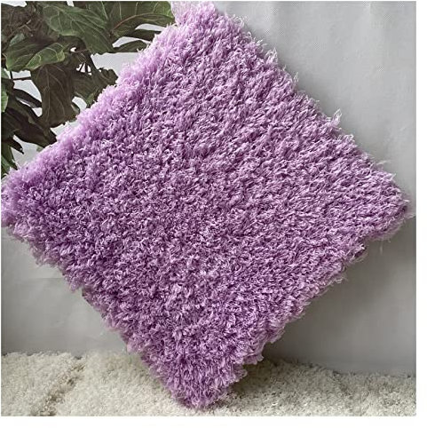 Plüsch-Schaumstoff-Bodenmatte, ineinandergreifende Teppichfliesen, weiche Kletterfläche, Teppiche für Zuhause, Spielzimmer, Dekoration, 50 Stück, 30,5 x 30,5 cm, quadratisch, flauschig, lila