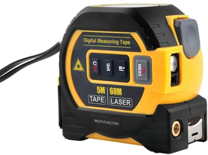 2025 New The Almighty Ruler, Almighty Ruler, Almighty Tools Tape Measure, 3-in-1 Rangefinder Tape Measure, Digital Tape Measure, Measuring Tool (Yellow, 60CM)