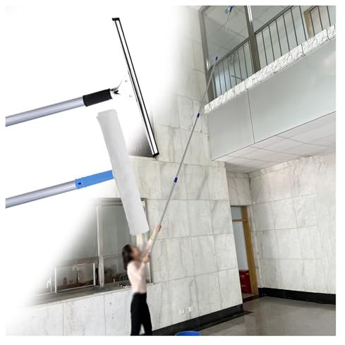 Limpiacristales Limpiador de Ventanas Lavacristales de 2 pisos, Comercial de Lavado en Altura Interior / Exterior con Palo de Extensión de 9 11 12 15 M, Limpiacristales Pesado 2 en 1(L - 12.3m(40.3 ft