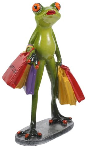 YARNOW Resin Froschfigur Grün Wetterfest Kreative Tischdeko Wohnraum Büro Geschenk Skulptur Hintergrund Wohnlich
