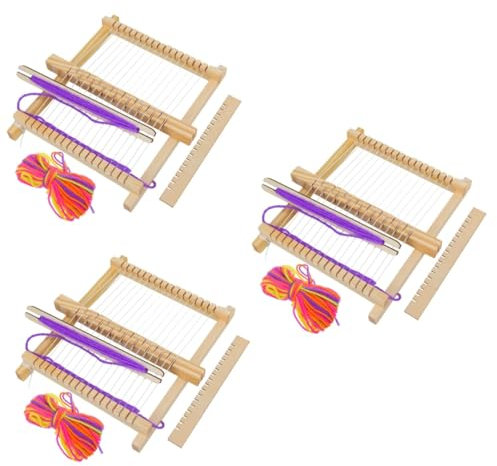 DIYEAH 3 Stück DIY-Webwerkzeug bastelset basteln für bastelzeug für Toys for Boys Autos für Webrahmen Webstuhl hölzerner Webstuhl DIY Handwebstuhl Bambus Khaki