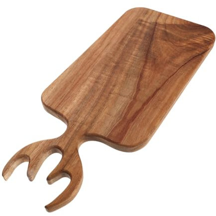 UTHCLO Planche à Découper Bois Massif Pour Cuisine Planche Antidérapante Pour Servir Pizza Steak Fruits Et Légumes Facile à Nettoyer Et