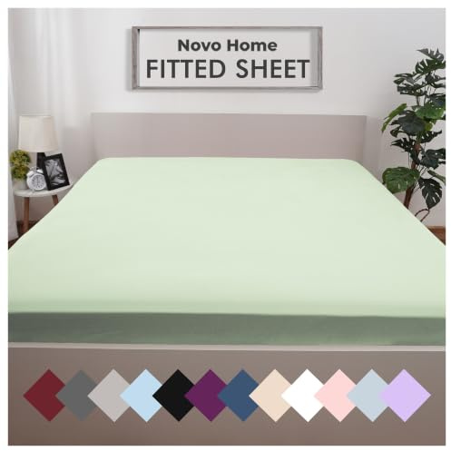 Novo Home Single Fitted Sheet 35 cm Extra Deep - Soft Microfibre | Extra Deep 35cm Pocket Fits Mattress Securely, Breathable Microfibre Fitted Sheet, Shrink & Fade Resistant, Easy Care
