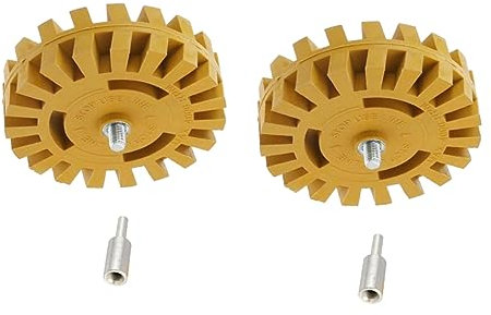 GALPADA 2 Satz Schleifgummischeiben aus Gummi und Eisen zur Klebstoffentfernung mit Pneumatischem Radierrad Schonend und Oberflächenschäden für Autoreparaturen