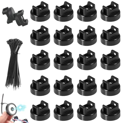 Z Bad 1 Magnetic Zip Tie, Z Bad 1 Zip Tie, Zbad1 Magnetic Cable Tie Holders for Cable Management, Reuseable Flexible Cable Holder with Nylon Zip Ties for Home Office Marine (20pcs)
