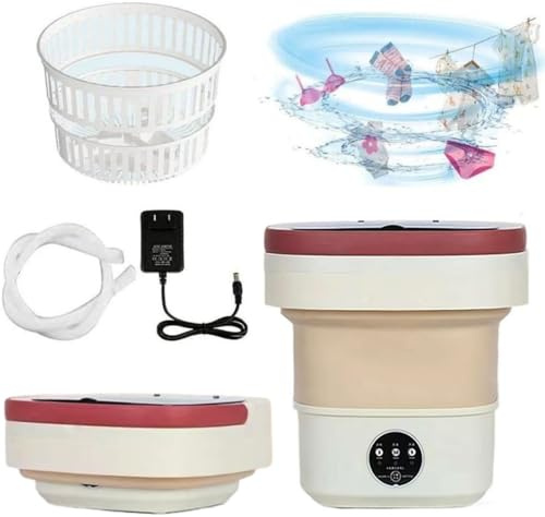 Lavatrice portatile da viaggio piccola da 8 l, mini lavatrice pieghevole con centrifuga per campeggio e viaggi, lavanderia a risparmio energetico per biancheria intima, vestiti e calze