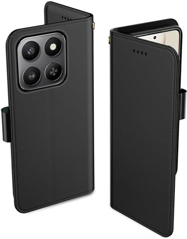Aiziki Coque pour Honor 400 Smart 5G, Etui Protection Housse Premium en Cuir PU, [Pochette de Portefeuille] [Fermeture Magnétique] [Etui à Rabat]- Noir
