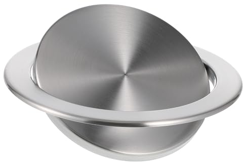 Acier Couvercle Argenté Rond Encastré en Poubelle de Inoxydable | Couvercle Poubelle, Diamètre pour Poubelle, Encastrable de Table, à Bascule, Pièce de Rechange
