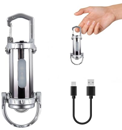 Mini portachiavi super luminoso, 1200 lm, mini torcia LED super luminosa, torcia a LED, ricaricabile, torcia tascabile impermeabile, per casa, auto, lavoro all'aperto, viaggi, campeggio(Argento)