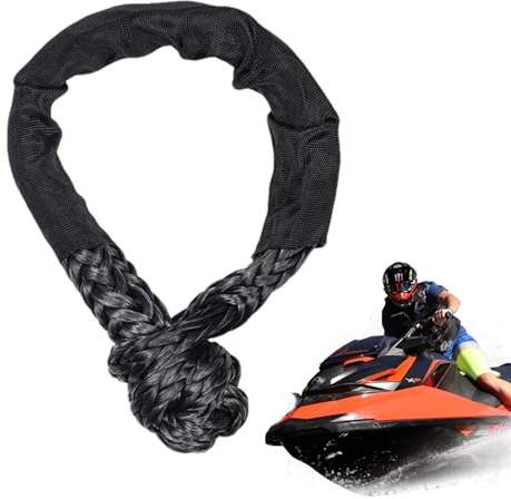 Corde de récupération souple tout-terrain – Boucle de traction en polyester résistant, ligne de remorquage à énergie cinétique, manille pour camionnette 4 x 4 | Sangle de démarrage avec re