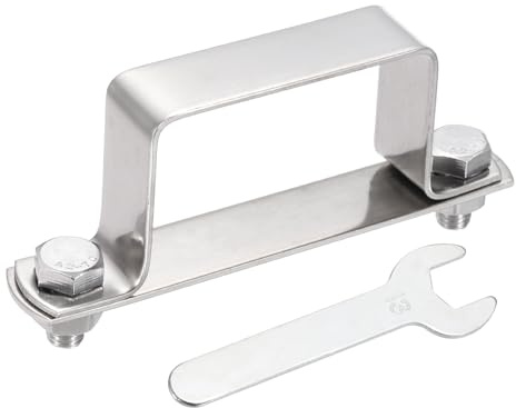 QUARKZMAN Soporte En Forma De U Para Tubo Cuadrado, Abrazadera En Forma De U De 60x40mm 304 Acero Inoxidable Con Placa De Pernos Y Llave Para Tubos Barra De Puerta Cerrada Barandillas