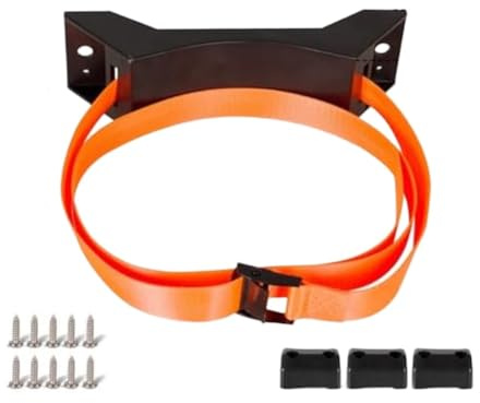 Gasflasche Sicherungshalter für Wohnwagen und Wohnmobil - Wandmontage ABS Halterung 232 x 65 x 80 mm, unterstützt 5 kg für LPG Tank, verstellbare Passform & robuste Nylonbänder