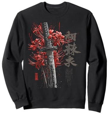 Katana Épée de lys araignée Rouge Anime Japonais Otaku Sweatshirt