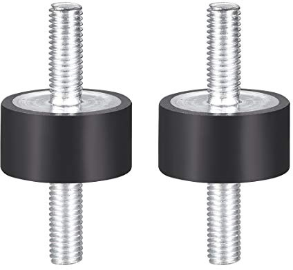 sourcing map Gummipuffer VV M8 Ø30x15mm Schwarz 2 Stk. | Beidseitiges Außengewinde. Antivibrations-Isolator für Mechaniker. Ideal für Kompressoren, Motoren und Wasserpumpen.