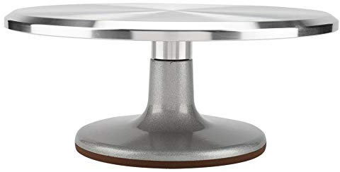 KRUMBLE Bandeja giratoria de acero inoxidable, diámetro de 31 cm, ideal para cortar y hornear pasteles, Plato Giratorio para Tartas, plato para decorar Base giratoria para Pasteles