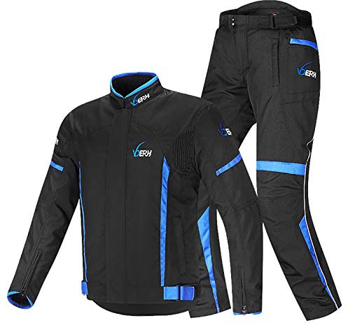 MTTKTTBD Ensemble Veste Moto Veste Moto Avec Dispositif Protection Et Doublure Thermique Interne Certifié CE À Manches Détachables Gilet Thermique 4 Saisons Racing Rainstorm Imperméable