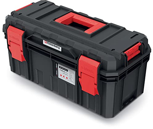 Werkzeugkiste Werkzeugkasten Trennwände Ergonomischer Griff Klemmverschlüsse Staub- und Wasserdicht Kunststoff 55 x 25 x 26,4 cm