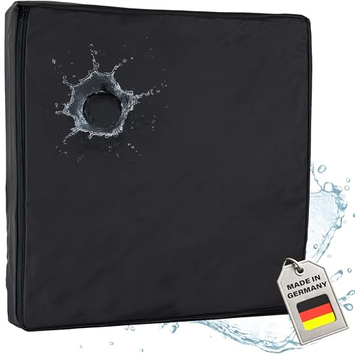 Supply24 since 2004 Orthopädisches Anti Dekubitus Gelschaum Sitzkissen 40x40x5 cm – Made in Germany | Ergonomisch & extra kompakt (RG 85 (weich bis mittel) mit Outdoor/Inkontinenz Bezug schwarz)