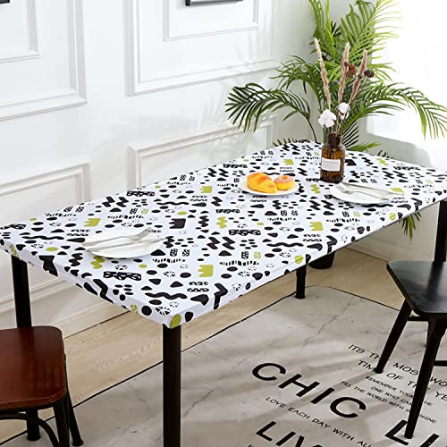 Cozomiz Mantel Rectangular de Elástica Ajustada Protector de Mesa con Bordes Lavable Cubierta de Mesa Resistente a Agua para Cenas a Aire Libre en Interiores 122x61cm Style 1