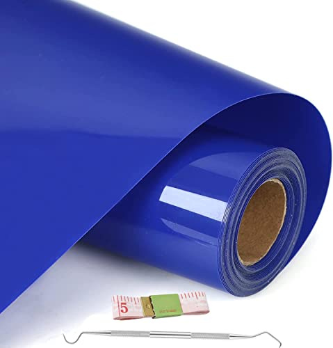 NCRGB Plotterfolie Textil 30.5×600cm,TransferfolieVinyl Vinylfolie Plotter Bügelfolie zum Bedrucken,Flexfolie Plotter Textil für DIY-T-Shirt & Anderen Stoffen (Blau, 30.5×600cm)