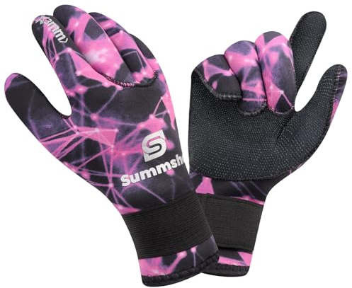 Summshall Guanti Sub 3MM Guanti Neoprene Donna Uomo Elastico Termico Guanti in Neoprene Antiscivolo Resistenza all'acqua Guanti da Subacqueo Surf Snorkeling Sport Acquatici