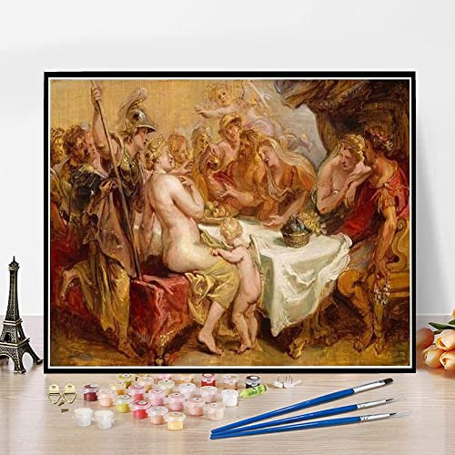 DIY Malsets für Erwachsene, die Hochzeit von Peleus und Thetis Gemälde von Peter Paul Rubens DIY Malen nach Zahlen Kits auf Leinwand