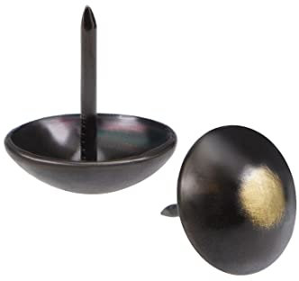 DOWNER Polsternägel, Daumen-Reißzwecken, dekorative Reißzwecken for Möbel, 150 Stück Polsternägel, 19 mm Kopfdurchmesser, 21 mm Länge, antike, runde Daumen-Reißzwecken