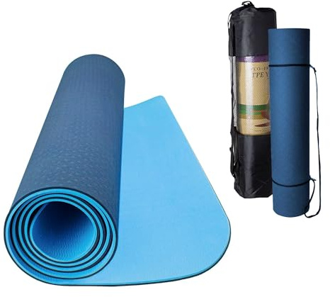 OcioDual Yogamatte Rutschfest mit Schultergurt und Tragetasche, Sportmatte, Fitnessmatte, trainingsmatte, Pilates matte, ökologisches TPE + Baumwolle, Gymnastikmatte, Lila/Pink, 183cm X 61cm X 6mm