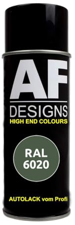 Alex Flittner Designs Spraydose RAL6020 CHROMOXIDGRUEN Spraydose seidenmatt | RAL Spraydose in 400 ml. Exaktes Farbergebniss nach RAL Norm. Leuchte Farben, Sehr schnelle Trockung und extrem lange