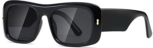 kimorn Sonnenbrille für Damen Herren Trendy Retro Mode Sonnenbrille 90er Jahre Vintage Y2K Oversize Square Frame Shades K1337 (schwarz/schwarz)