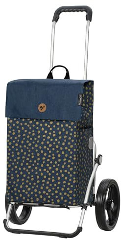 ANDERSEN Einkaufstrolley - Royal Shopper Fita blau 47 L Einkaufsroller, langlebig, stylisch, Aluminium, klappbar, leise Räder