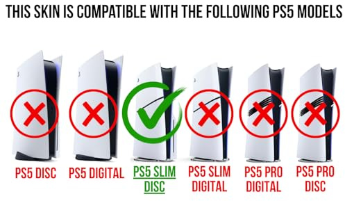 MaD Vision® Extra-Durable Skin Kit per PlayStation 5 (PS5) Disc Slim e Digital Slim | Set di Pellicole Adesive in Vinile Opaco per la Console e 2 Controller - per Anime Design