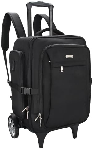 Kosmetikkoffer Trolley, Rolling Make-up Koffer mit Justierbaren Teilern, Beauty Rucksack, Beatycase Tasche Kulturkoffer Damen
