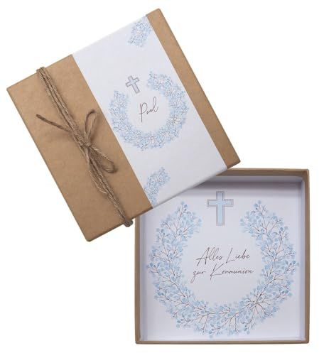 ZauberDeko Geldgeschenk Verpackung Personalisiertes Geschenk Kommunion Konfirmation Taufe Junge Blau