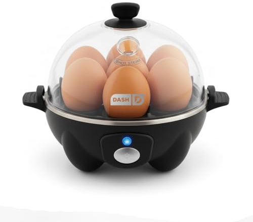 Dash Rapid Egg Cooker - Boiler, Poacher & Steamer - Includes Measuring & Recipe Guide - Dishwasher Safe - BPA Free - Holds 7 Eggs, Black