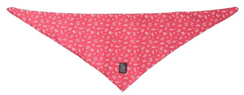 TOTTO Hundehalstuch, Größe XL, doppelseitig, mit unterschiedlichem Druck, Zubehör für Hunde, hergestellt aus 100% Polyester, robust und langlebig, leicht zu reinigen, roter Kamm-Aufdruck