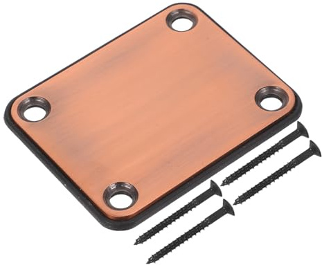 Gv115 2 Stück Metall Gitarrenhalsplatte für E-gitarre und Bass | Verbindungsplatte zur Halsverstärkung, Leichtes Zubehör mit 4 Schrauben, Einfacher Einbau